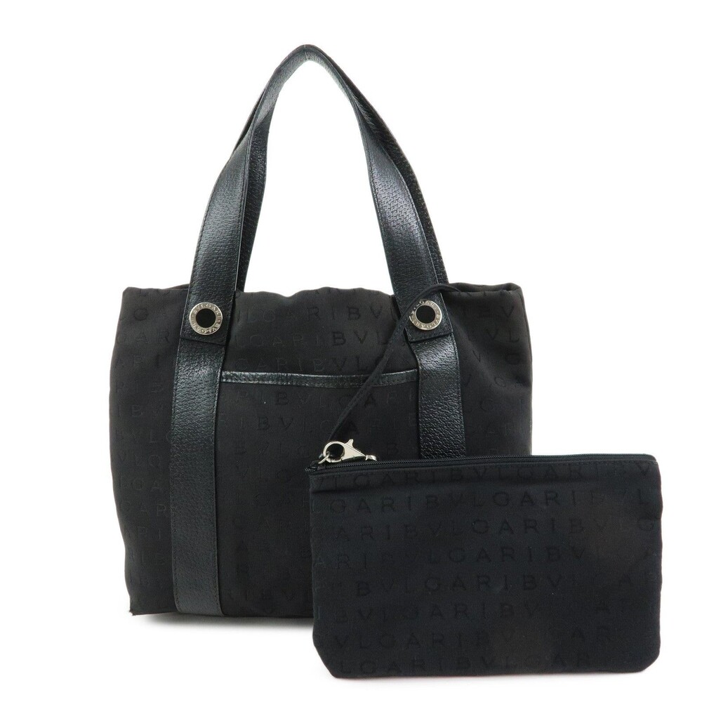 Bvlgari Logo Mania Canvas Tote Black